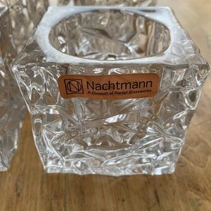 Set of 4 Nachtmann Crystal Glass Ice Cube Votive